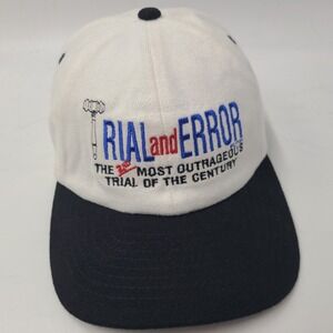Vintage Trial & Error Movie Promo Hat Snapback 1997 Comedy Romance White Black